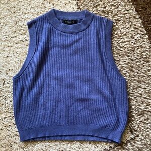 Dynamite Blue Crop Sweater Vest